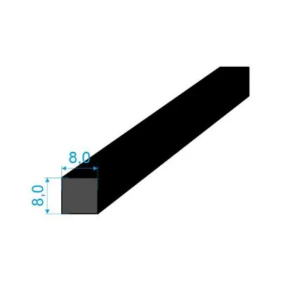 Nejlepší Cena 0595080 Pryžový profil 8x8mm EPDM 70°Sh čtvercový